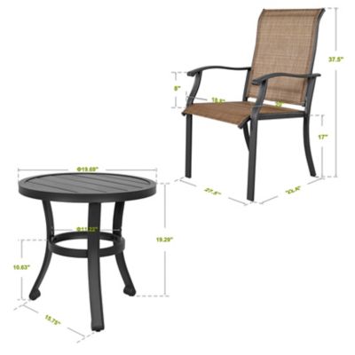 Image showing 4 th Nuu Garden Outdoor 3 pc. Bistro Set, Textilene, Powder-Coated Iron Frame