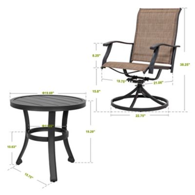Image showing 5 th Nuu Garden Outdoor 3 pc. Bistro Set, Textilene Fabric, Powder-Coated Iron Frame