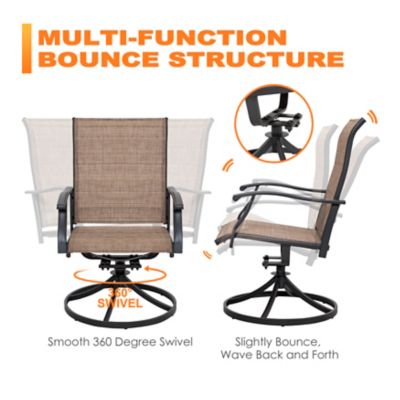 Image showing 7 th Nuu Garden Outdoor 3 pc. Bistro Set, Textilene Fabric, Powder-Coated Iron Frame