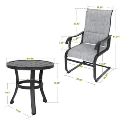 Image showing 5 th Nuu Garden Outdoor Patio Bistro Set of 3, Breathable Textilene, Powder-Coated Iron