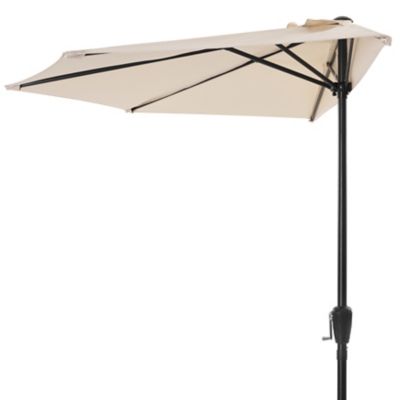 Image showing  Outdoor Half Round Patio Umbrella with Crank