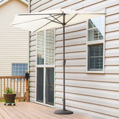 Image showing  Outdoor Half Round Patio Umbrella with Crank