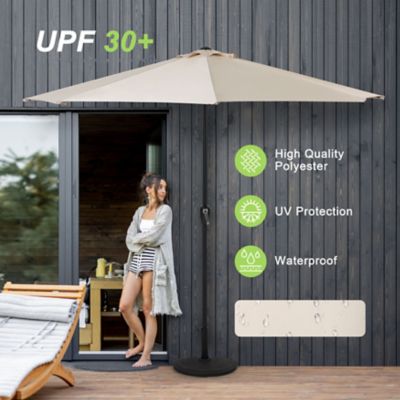 Image showing  Outdoor Half Round Patio Umbrella with Crank
