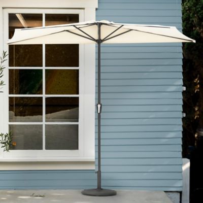 Image showing 9 th Nuu Garden Outdoor Half Round Patio Umbrella with Crank