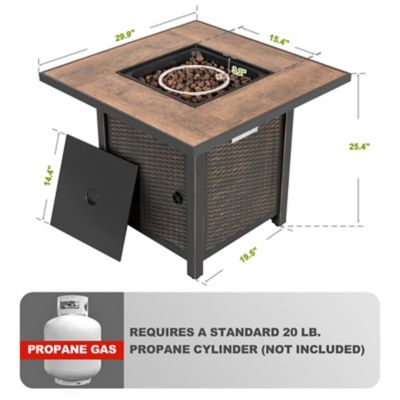 Image showing 6 th Nuu Garden Outdoor Propane Gas Fire Pit Table 50,000 BTU