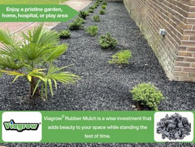 Image showing  Viagrow 1.5 cu. ft. Silver Rubber Playground & Landscape Mulch, 11.2 gal./42.3 L