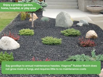 Image showing  Viagrow 1.5 cu. ft. Silver Rubber Playground & Landscape Mulch, 11.2 gal./42.3 L