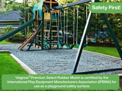 Image showing  Viagrow 1.5 cu. ft. Silver Rubber Playground & Landscape Mulch, 11.2 gal./42.3 L