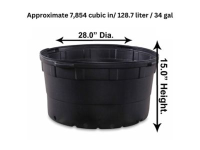 Image showing  35 gal. Plastic Nursery Pots (34 Actual Gallons / 128.7 Liters), 5-Pack