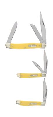 Image showing  3-Folder Yellow Peanut Knife Tin