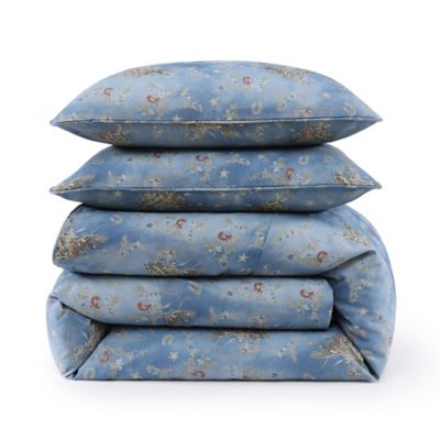 Image showing  by HiEnd Accents Tasha Polizzi for Paseo Road by HiEnd Accents Lee Western Washed Denim Duvet Cover Set, 3 Piece