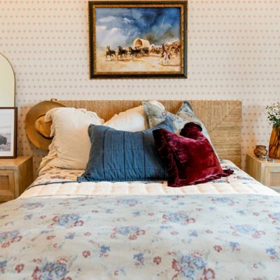 Image showing  by HiEnd Accents Tasha Polizzi for Paseo Road Rosabel Floral Washed Denim Euro Sham, 27 in. x 27 in., 1 pc.