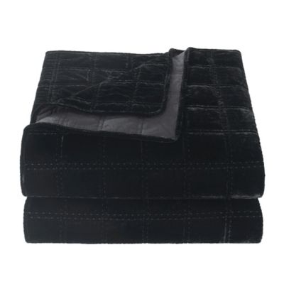 Image showing  Stella Faux Silk Double Box Stitch Quilt Set, 3PC