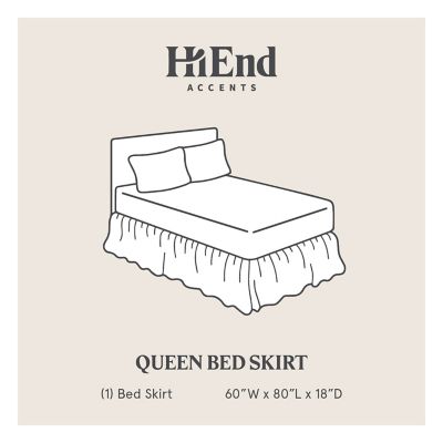 Image showing 1 th HiEnd Accents Stella Faux Silk Velvet Bed Skirt, 1 pc.