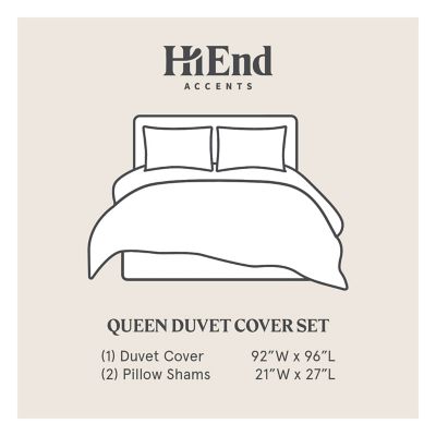 Image showing 1 th HiEnd Accents Stella Faux Silk Velvet Duvet Cover Set, 3 pc.