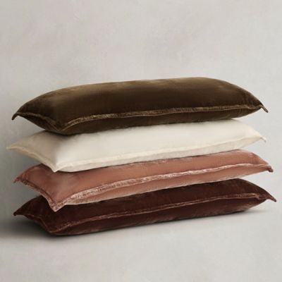 Image showing  Stella Faux Silk Velvet Long Lumbar Pillow, 14 x 42in., 1 pc.