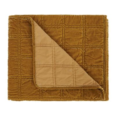 Image showing  Stella Faux Silk Velvet Double Box Stitch Throw, 50 in. x 60 in.