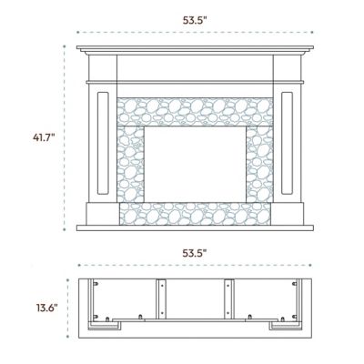 Image showing  Sofia Electric Fireplace Mantel with Marble Inlay and Crystal Rock Display, CAM5617-1BLKCRS