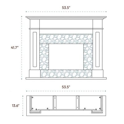 Image showing  Sofia Electric Fireplace Mantel with Marble Inlay and Log Display