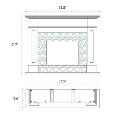 Image showing  Sofia Electric Fireplace Mantel with Marble Inlay and Crystal Rock Display, CAM5617-1BLWCRS