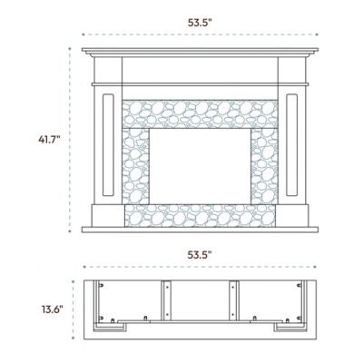Image showing  Sofia Electric Fireplace Mantel with Marble Inlay and Log Display, CAM5617-1BLWLG3
