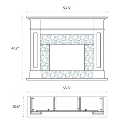 Image showing  Sofia Electric Fireplace Mantel with Marble Inlay and Crystal Rock Display, CAM5617-1WHBCRS