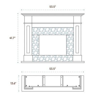 Image showing  Sofia Electric Fireplace Mantel with Marble Inlay and Log Display, CAM5617-1WHBLG3
