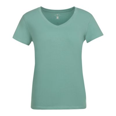 Blue Mountain Women's Short Sleeve V Neck T Shirt