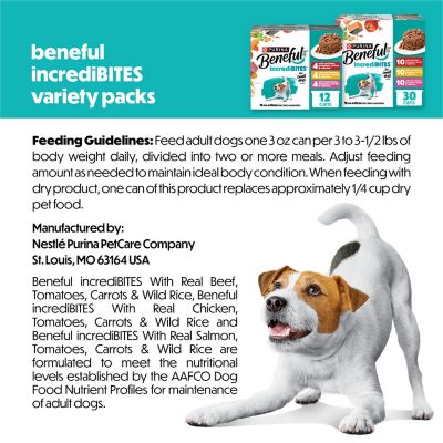 Image showing 5 th Purina Beneful Incredibites with Chicken, Salmon and Beef Adult Small Breed Wet Dog Food, 30 Cans