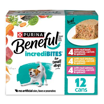 Purina Beneful IncrediBites Small Breed Wet Dog Food Loaf Variety, 12-Pack