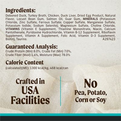 Image showing  Adult Grain-Free Premium and Natural Real Duck Dinner Wet Dog Food, 12.7 oz.