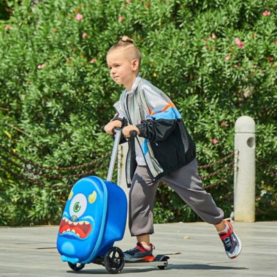 Image showing 4 th GoPowerBike Kids' GoVoyage 2-in-1 Luggage Scooter, Blue