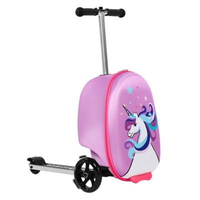 Image showing 7 th GoPowerBike Kids' GoVoyage 2-in-1 Luggage Scooter, Pink