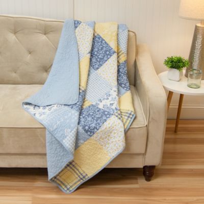 Image showing  Spring Flowers Cotton Pieced Throw Blanket