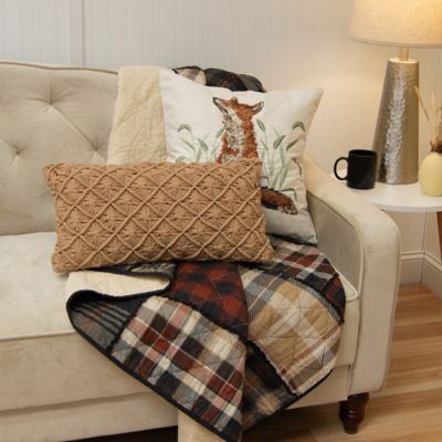 Image showing  LJ Plaid Cotton Pieced Quilted Throw