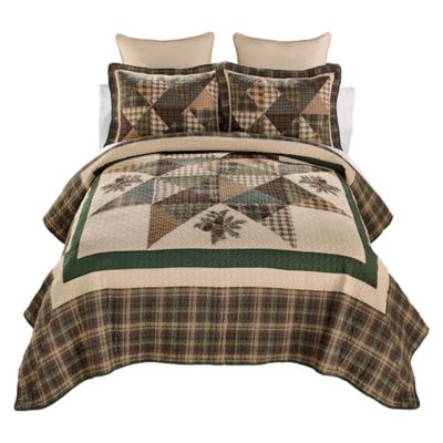 Donna Sharp Pine Star Cotton Pieced Embroidered Quilted Bedding Set