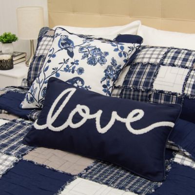 Image showing  Checkerboard Indigo Decor Pillow Set