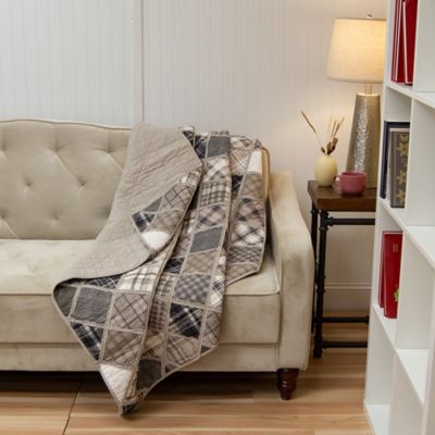 Image showing  Driftwood Cotton Pieced Quilted Throw