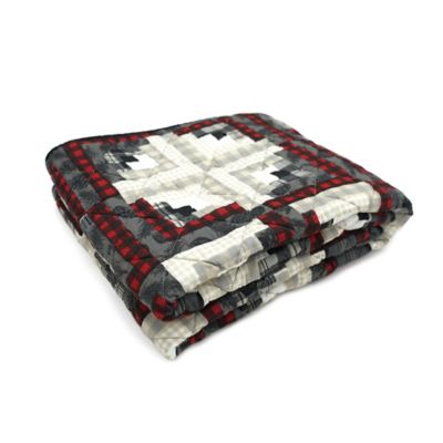 Image showing  Log Cabin Star Cotton Quilted Throw