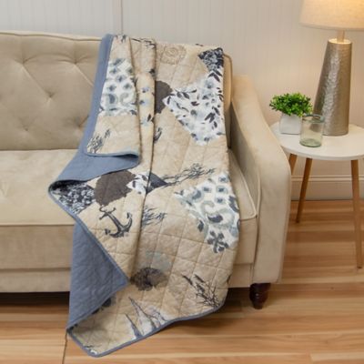 Image showing  Seascape Cotton Quilted Throw