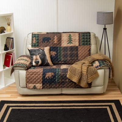 Image showing  Brown Bear Cabin Loveseat Cover