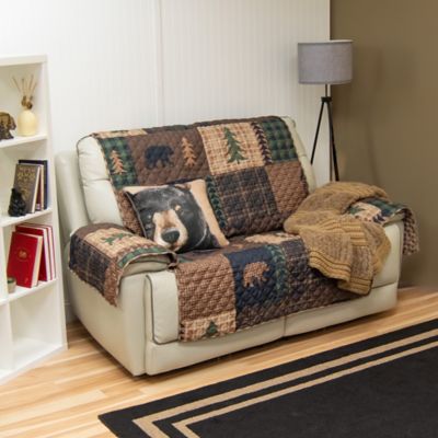 Image showing  Brown Bear Cabin Loveseat Cover
