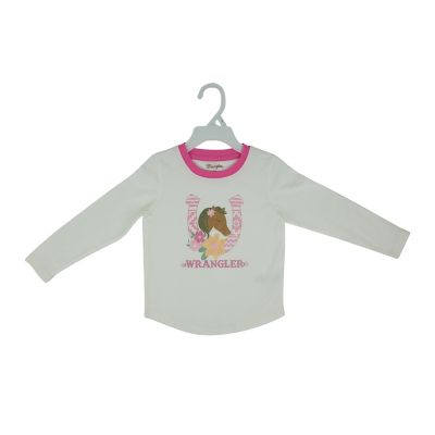 Wrangler Girls' Horseshoe Long-Sleeve T-Shirt