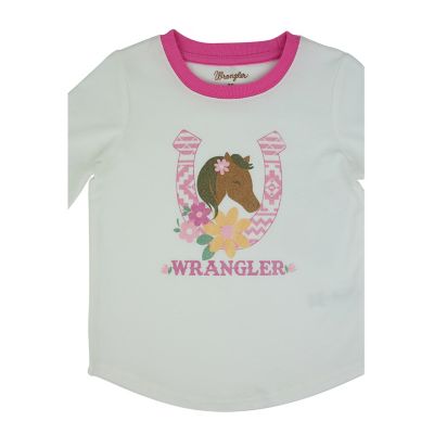 Image showing 2 th Wrangler Girls' Horseshoe Long-Sleeve T-Shirt