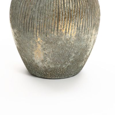 Image showing 7 th LuxenHome Rustic Gold and Brown Terracotta Vase