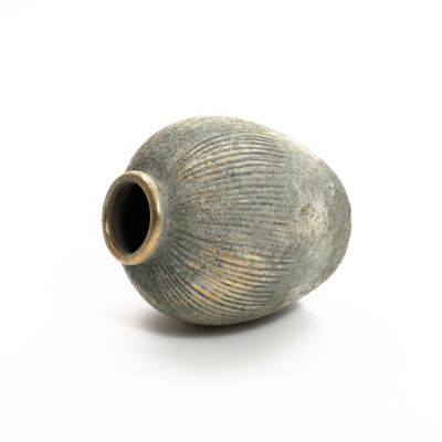 Image showing 8 th LuxenHome Rustic Gold and Brown Terracotta Vase