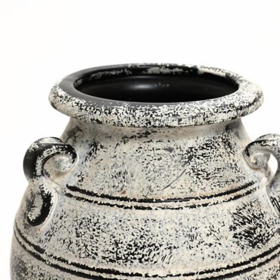 Image showing  Vingate White and Black Ceramic 18.3-Inch Tall Urn Vase