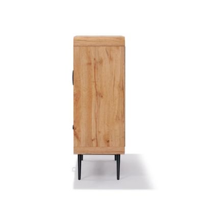 Image showing  2-Door 1-Drawer with Soft Close Buffet Cabinet with Black Metal Legs