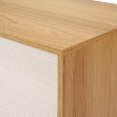 Image showing 8 th LuxenHome Natural and White 47.2-Inch Wide 6-Drawer Dresser