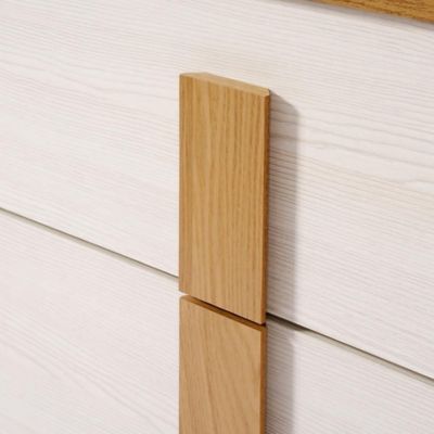 Image showing  Natural and White 40.9-Inch Tall 4-Drawer Chest